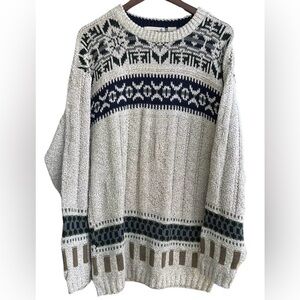 Vintage Field Master -Pullover-Sweater-Men's Size-Large Green Beige Grey BlueUSA